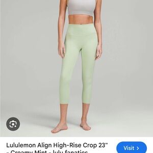 lululemon athletica Align High Rise Crop Creamy Mint Leggings 23” Crop